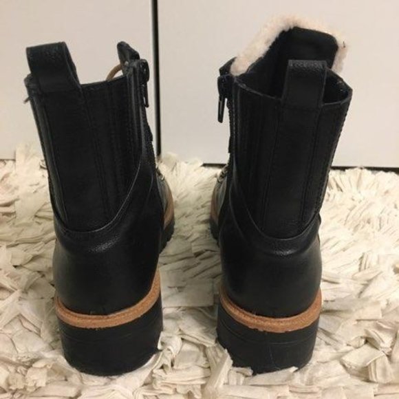 Nine West combat boot with faux shearling tongue - Picture 3 of 4